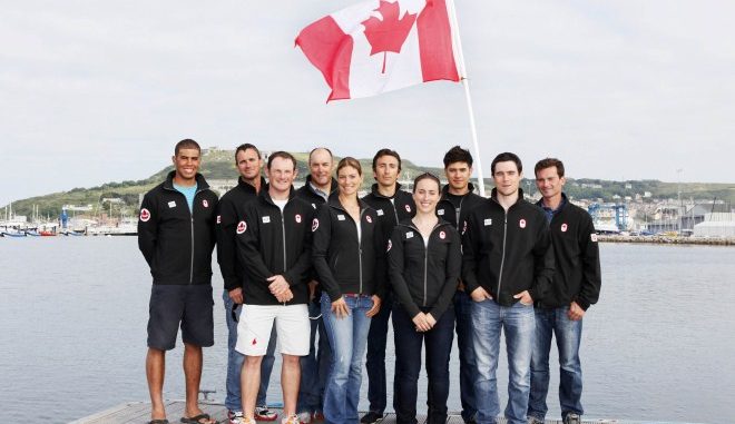 The sailors nominated to the 2012 Canadian Olympic Team are seen in Weymouth UK on Friday June 1 2012. (Photo by Jim Ross)